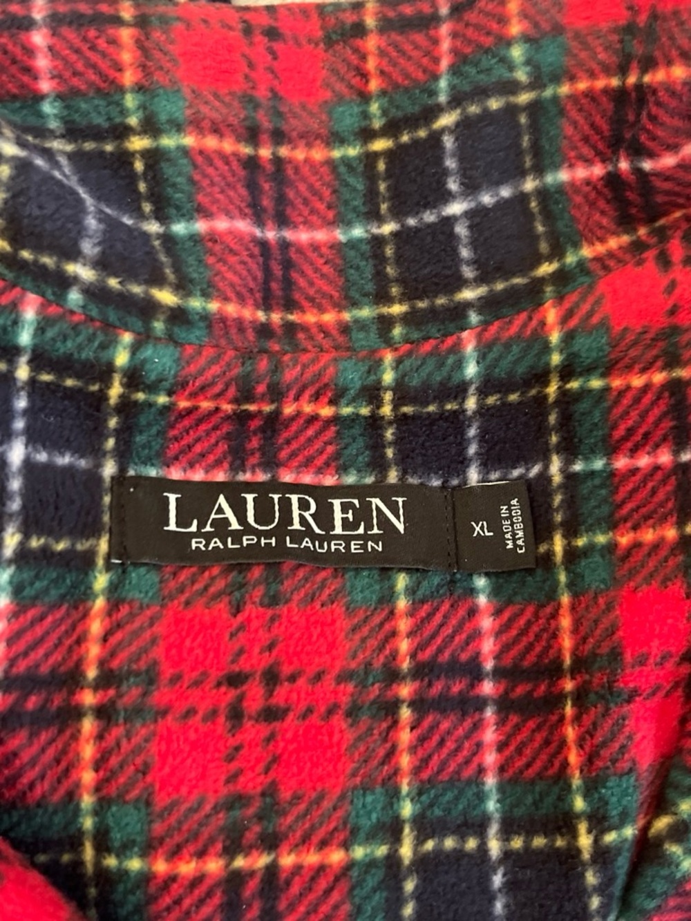 Ralph Lauren Red & Green Plaid fleece Pajama Set - Picture 2 of 3